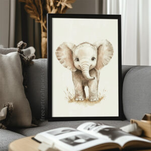 Baby Elephant Nursery Poster