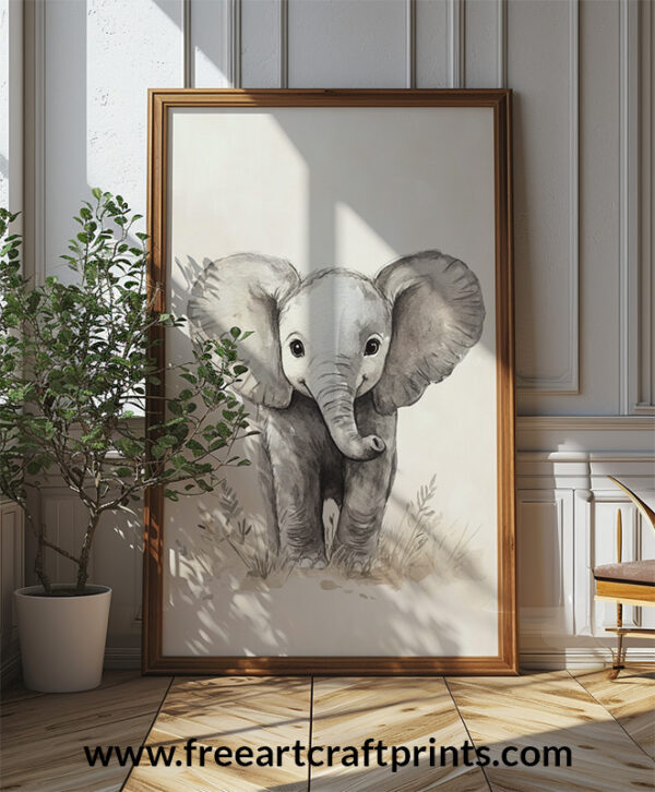 Baby Elephant Printable Poster