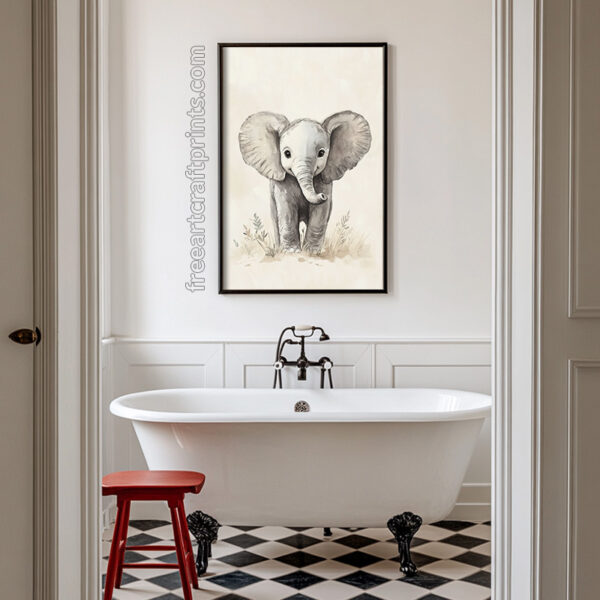 Baby Elephant Printable Poster