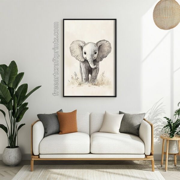 Baby Elephant Printable Poster