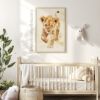 Cute Baby Lion Nursery Wall Art