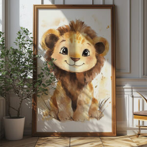 Adorable Baby Lion Kids Poster