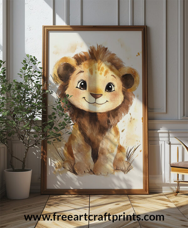 Adorable Baby Lion Kids Poster