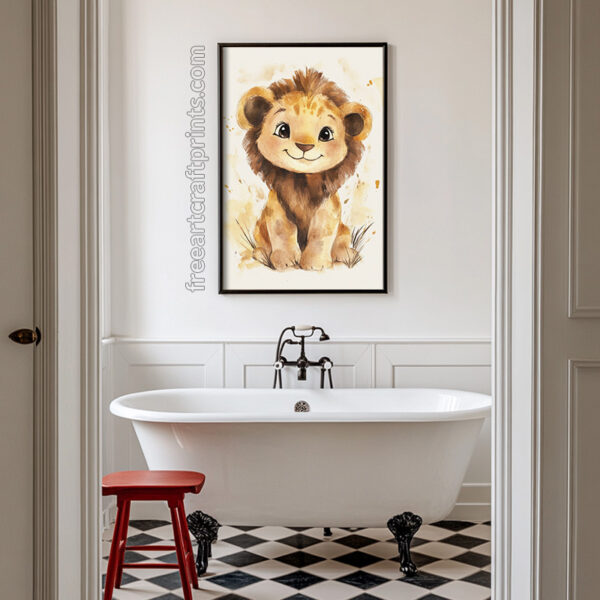 Adorable Baby Lion Kids Poster