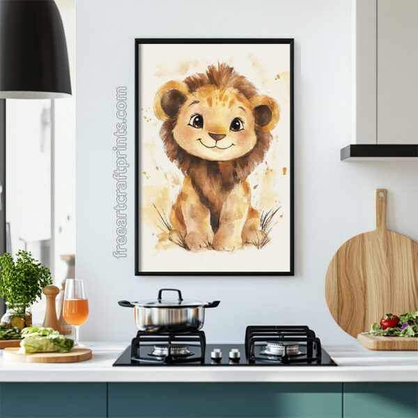 Adorable Baby Lion Kids Poster