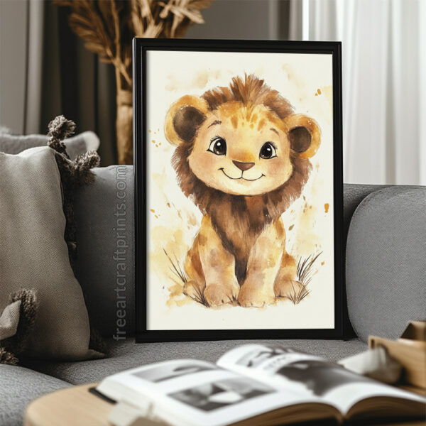 Adorable Baby Lion Kids Poster