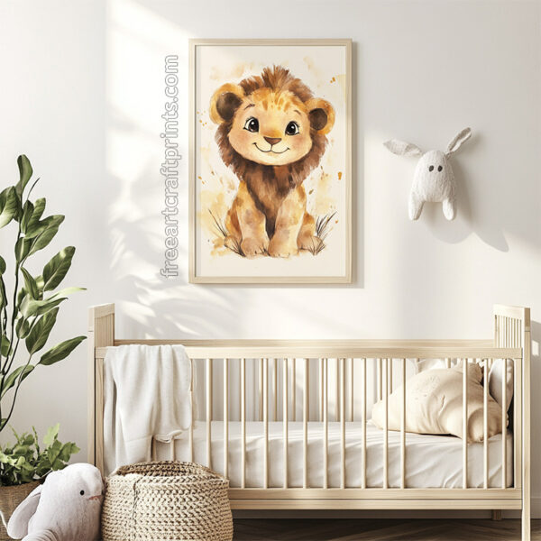 Adorable Baby Lion Kids Poster