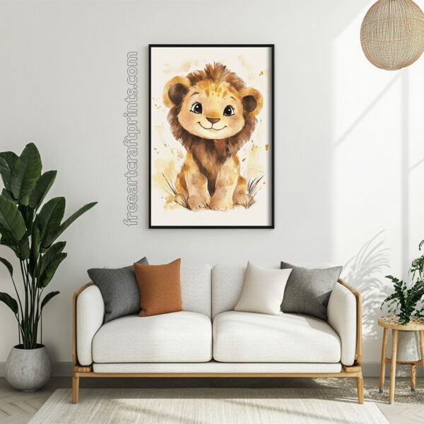 Adorable Baby Lion Kids Poster