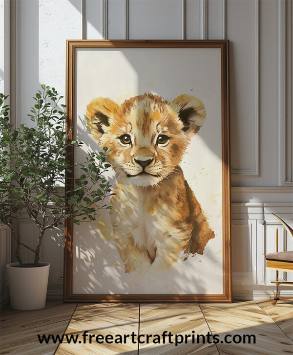 Printable Lion Cub Wall Art