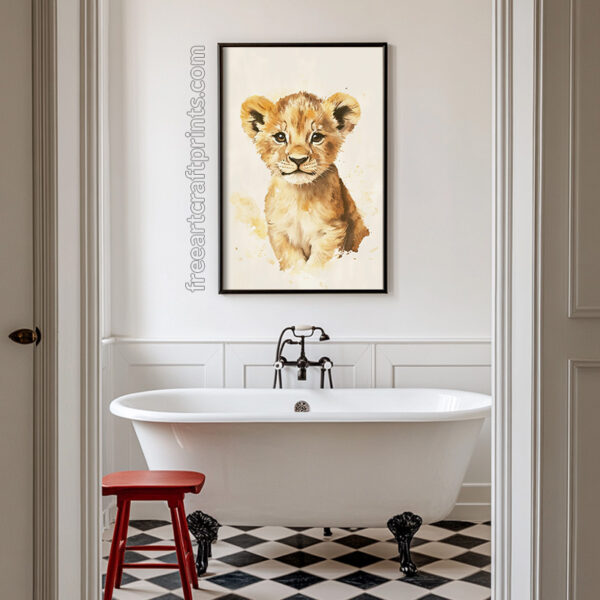 Printable Lion Cub Wall Art