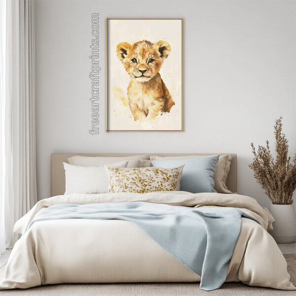 Printable Lion Cub Wall Art