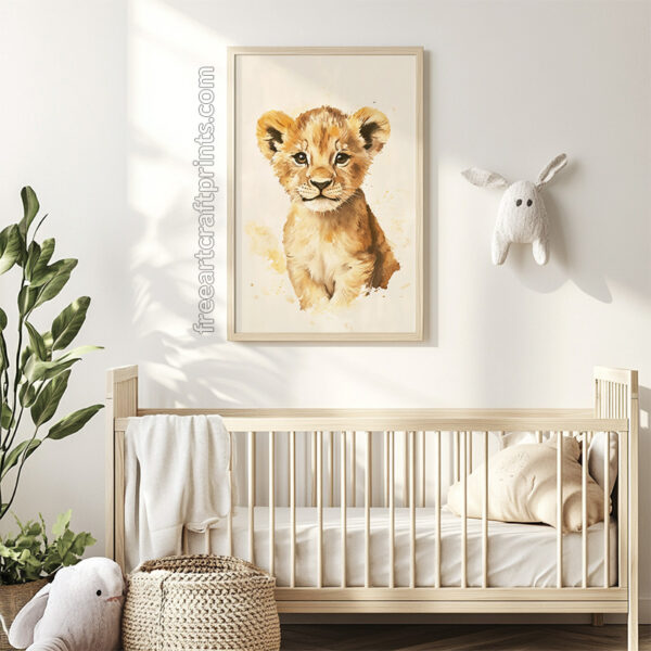 Printable Lion Cub Wall Art