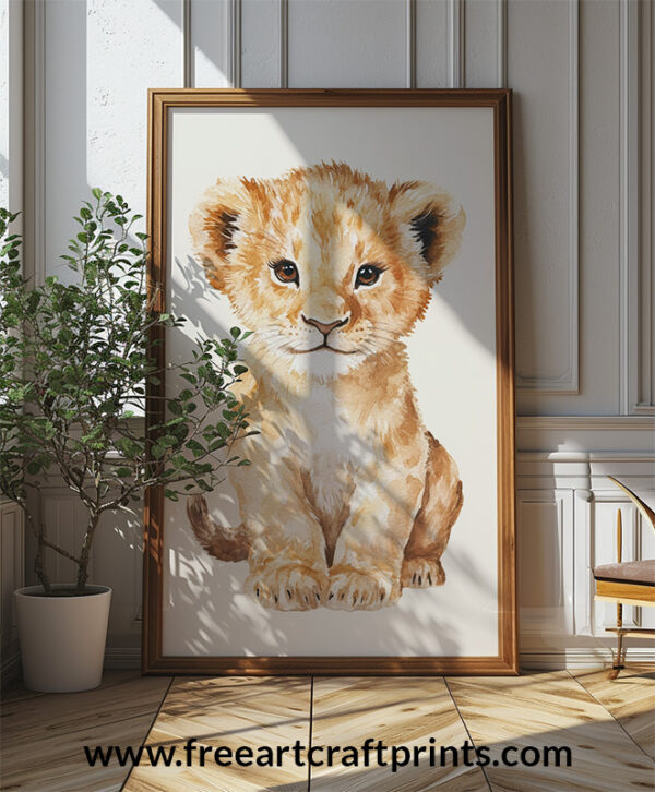 Printable Baby Lion Poster