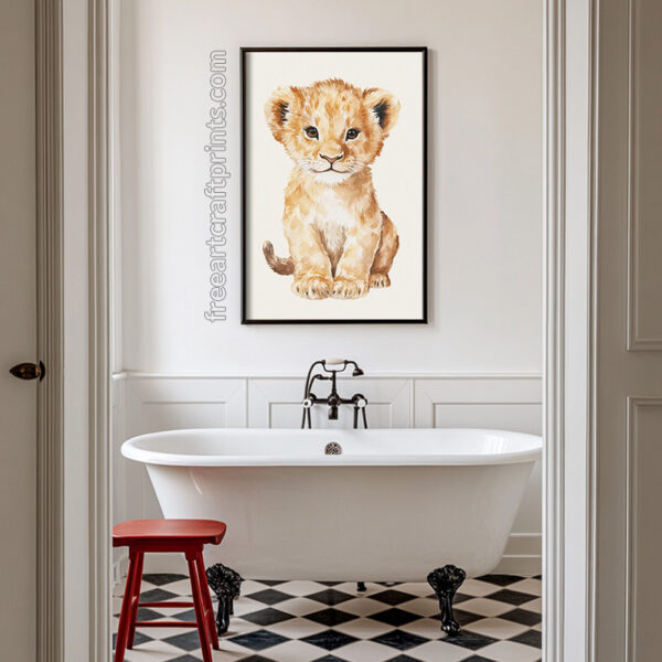 Printable Baby Lion Poster