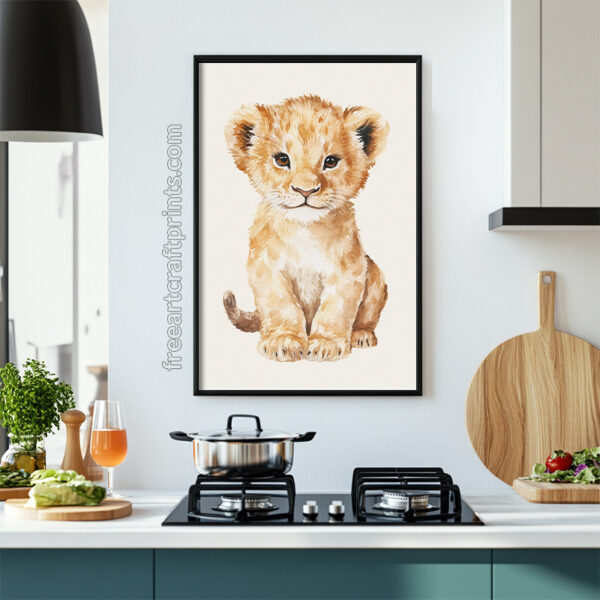 Printable Baby Lion Poster