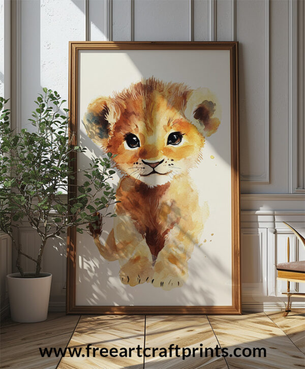 Printable Baby Lion Wall Art