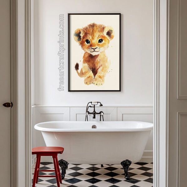 Printable Baby Lion Wall Art