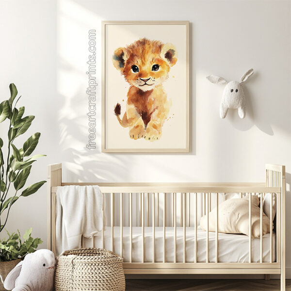 Printable Baby Lion Wall Art