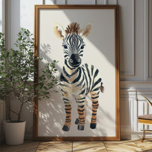 Baby Zebra Nursery Poster