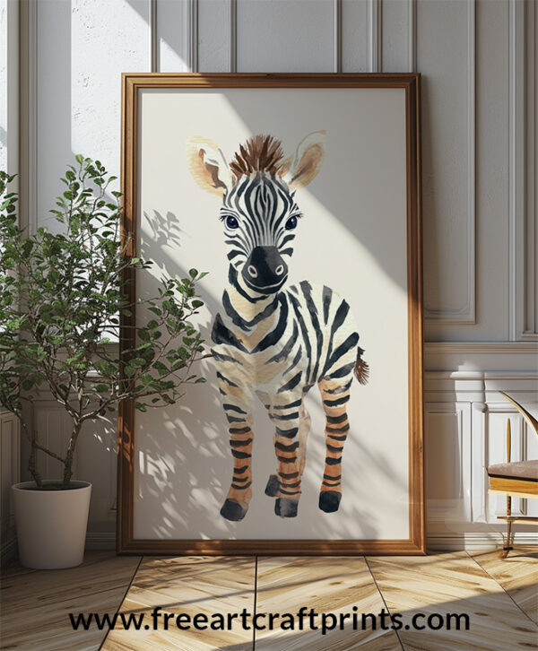 Baby Zebra Nursery Poster