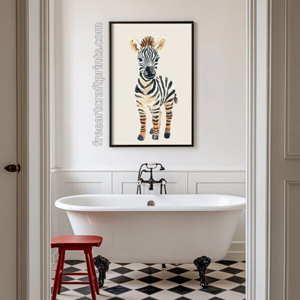 Baby Zebra Nursery Poster