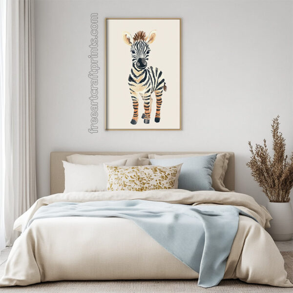 Baby Zebra Nursery Poster