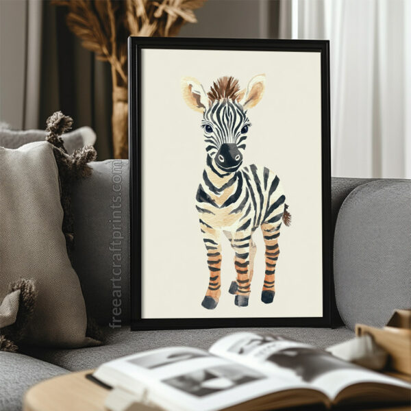 Baby Zebra Nursery Poster