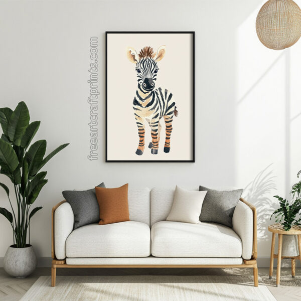 Baby Zebra Nursery Poster