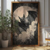 Creepy Bat Halloween Wall Art