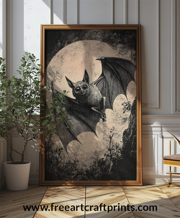 Creepy Bat Halloween Wall Art