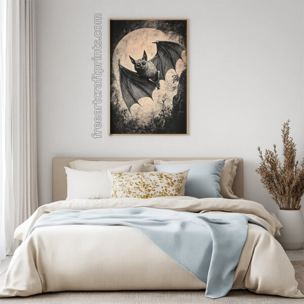 Creepy Bat Halloween Wall Art