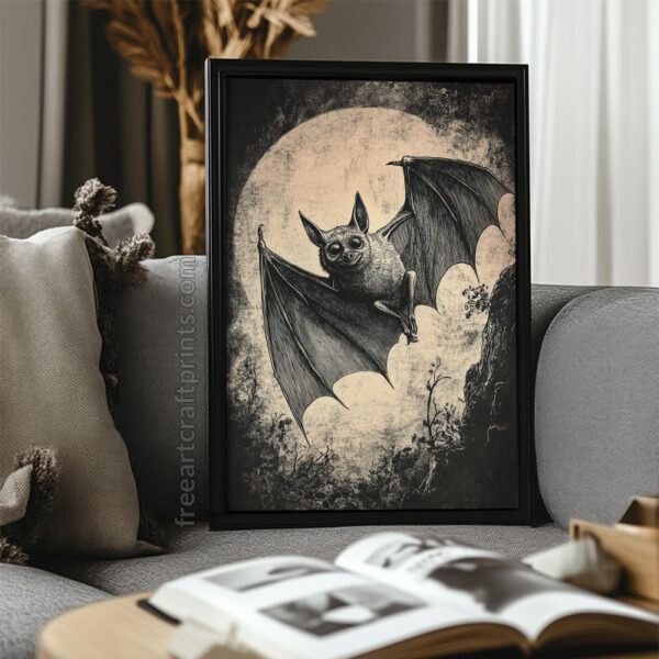 Creepy Bat Halloween Wall Art