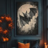 Creepy Bat Halloween Wall Art