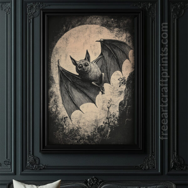 Creepy Bat Halloween Wall Art