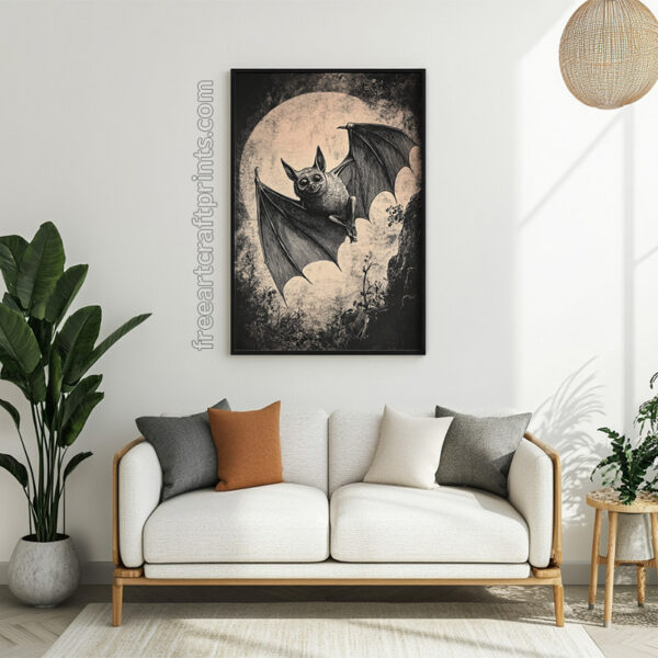 Creepy Bat Halloween Wall Art