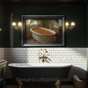 Bean Bath Funny Bathroom Art