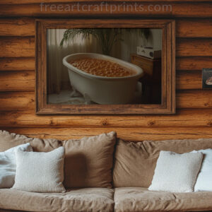 Bean Bath Funny Bathroom Art