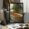 Funny Bathroom Art - Bathtub Full Of Beans