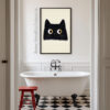 Minimalist Black Cat Wall Art