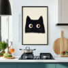 Minimalist Black Cat Wall Art