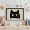 Minimalist Black Cat Wall Art