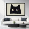 Minimalist Black Cat Wall Art