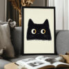 Minimalist Black Cat Wall Art