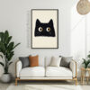 Minimalist Black Cat Wall Art