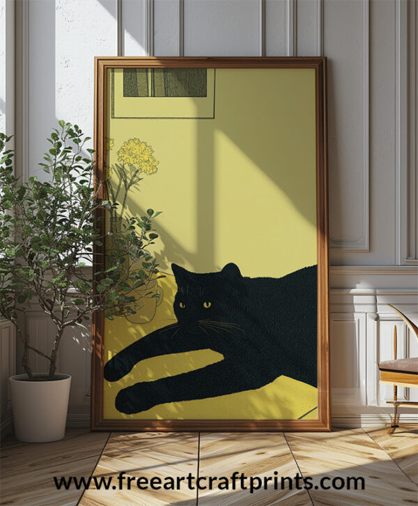 French Black Cat Poster