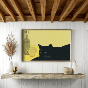 French Black Cat Poster