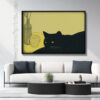 French Black Cat Poster