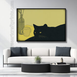 French Black Cat Poster