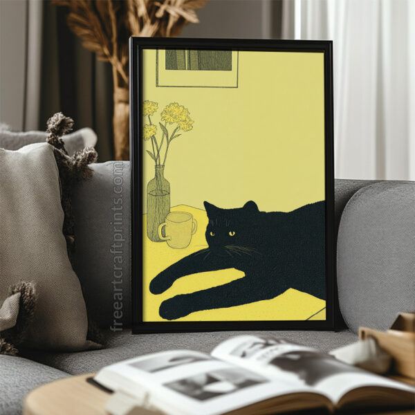 French Black Cat Poster