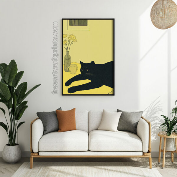 French Black Cat Poster